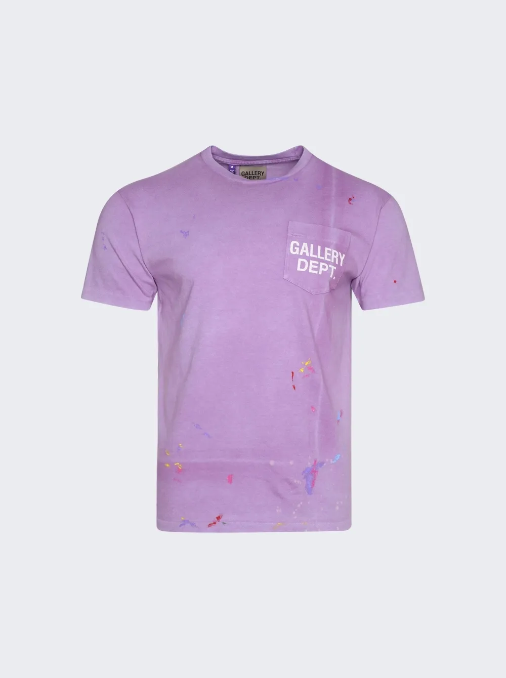 New models in stock! GALLERY DEPT VINTAGE LOGO PAINTED TEE PURPLE Purple ink splashed distressed short sleeves Retro English pocket TEE Purple S-XL Ready-to-wear dyeing Fried salt distressing Hand-sewn plaster bone Very heavy industry Manufacturing dark and light fading technology Hand-splashed ink graffiti Genuine acrylic material